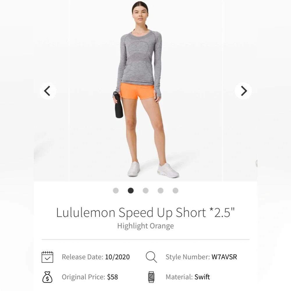 NWT Lululemon Speed Up Low Rise 2.5” Shorts Lined Highlighter Orange Size 12